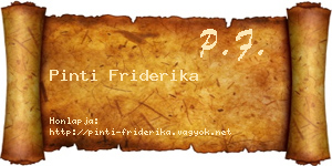 Pinti Friderika névjegykártya